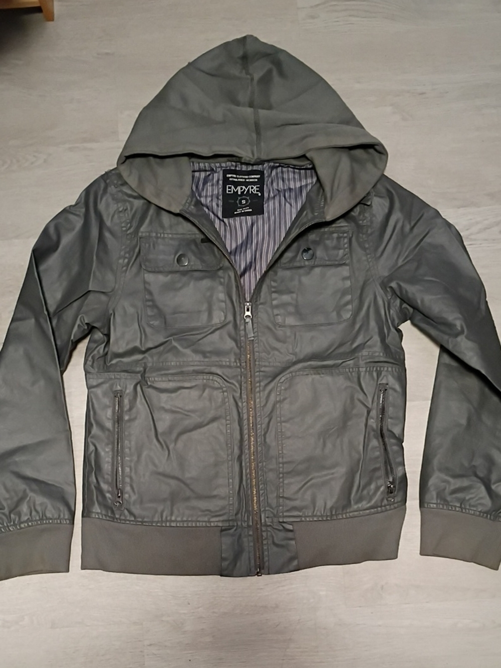 Empyre Men's Hooded Bomber Jacket in Olive